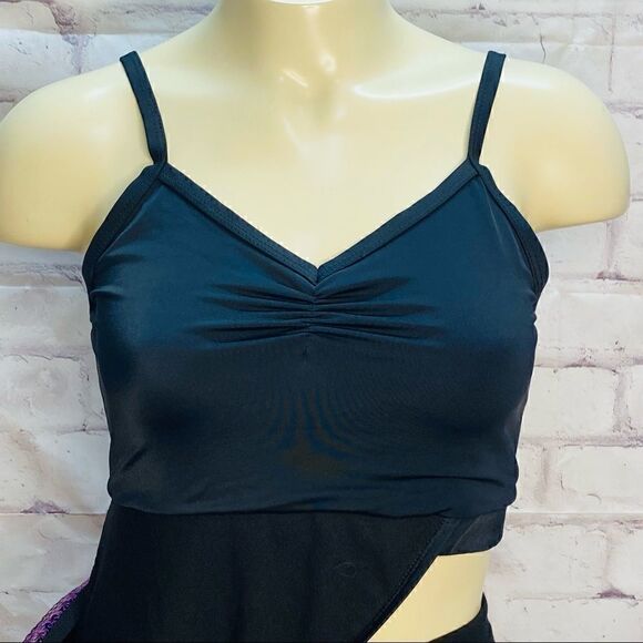 Balera Sequin one arms Dance crop Tops MA - Picture 7 of 7